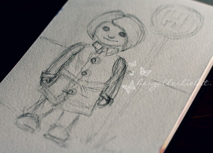 Little Girl at the Bus Stop