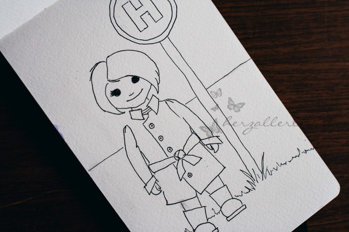 Little Girl at the Bus Stop